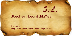 Stecher Leonidász névjegykártya